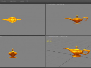 cartoon magic lamp - bronze kettle - teapot Modelo 3D