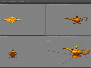 cartoon magic lamp - bronze kettle - teapot Modelo 3D