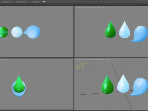 cartoon water drop - water dripping 3D Model