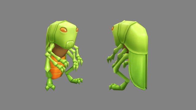 cartoon grasshopper 3D मॉडल .c4d .max .obj .3ds .fbx .stl .blend 