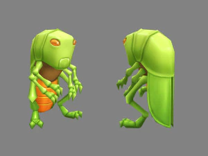 belalang kartun Model 3D