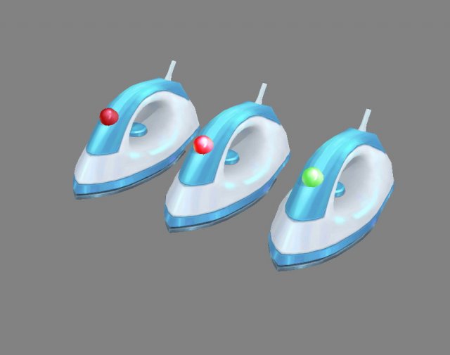 cartoon electric iron - ironing board in cleaning appliance 3D Model .c4d .max .obj .3ds .fbx .stl .blend 