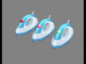 cartoon electric iron - ironing board in cleaning appliance 3D मॉडल