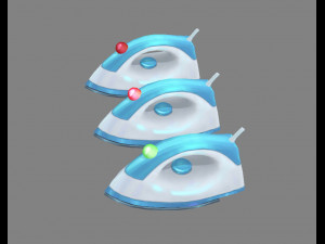cartoon electric iron - ironing board in cleaning appliance 3D Model