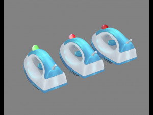 cartoon electric iron - ironing board in cleaning appliance 3D Model