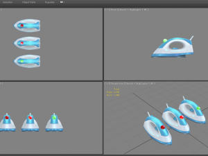 cartoon electric iron - ironing board in cleaning appliance 3D Model