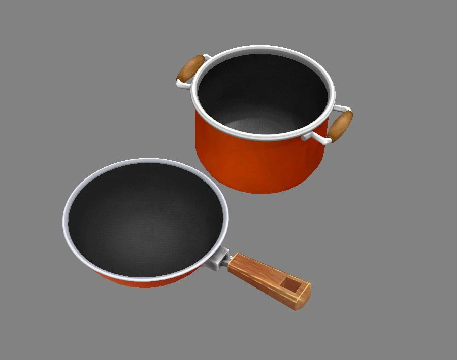 cartoon pots - pan -soup pot 3D Model .c4d .max .obj .3ds .fbx .stl .blend 