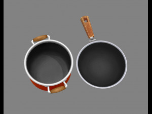 cartoon pots - pan -soup pot 3D Model