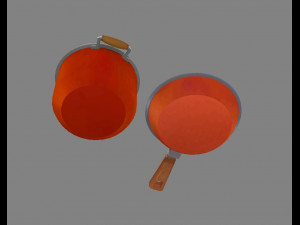 cartoon pots - pan -soup pot 3D Model