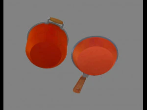 cartoon pots - pan -soup pot 3D Model