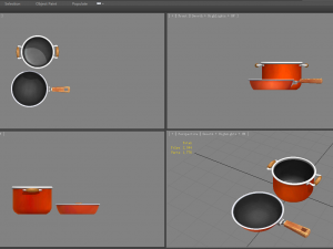 cartoon pots - pan -soup pot 3D Model