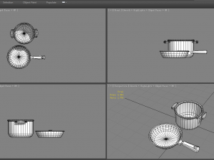 cartoon pots - pan -soup pot 3D Model