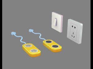 cartoon switch and sockets 3D 모델