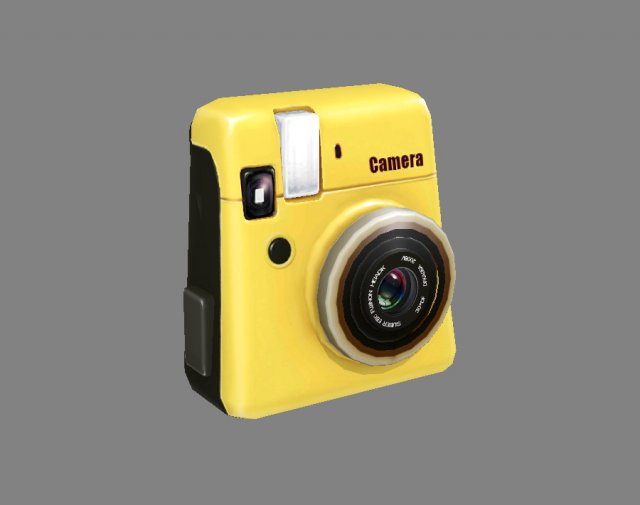 cartoon digital camera - yellow 3Dモデル .c4d .max .obj .3ds .fbx .stl .blend 