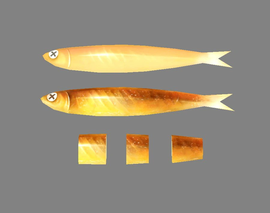 cartoon fried fish 3D Model .c4d .max .obj .3ds .fbx .stl .blend 