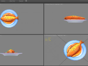 cartoon food-braised fish 3D Model