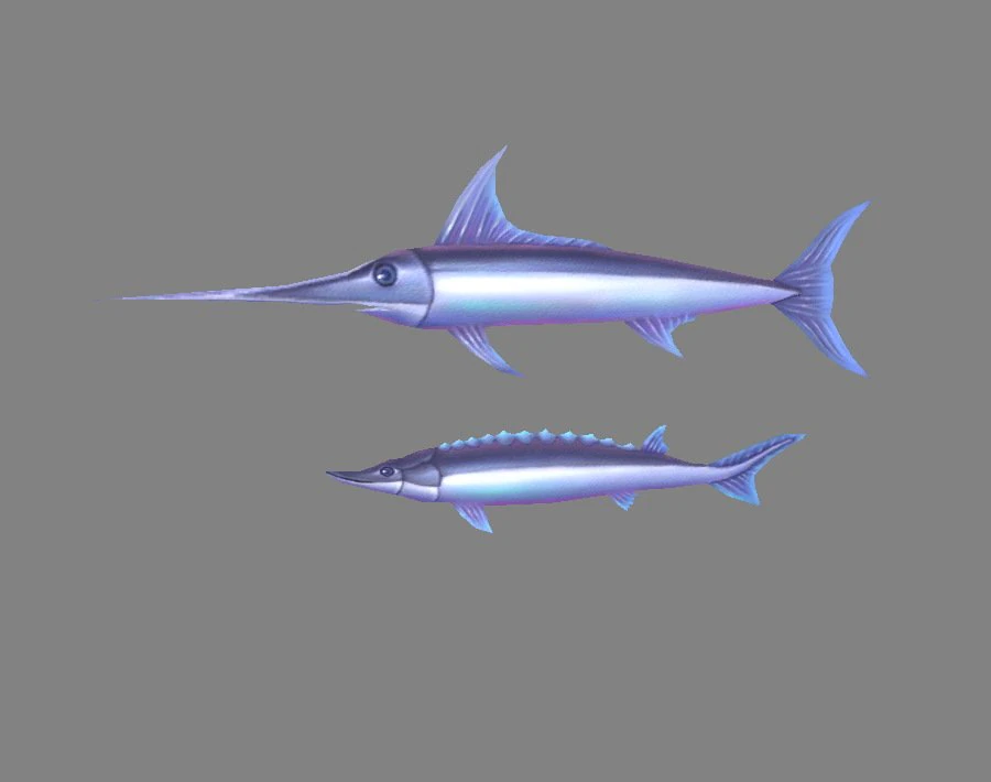 pez de dibujos animados - xiphias gladius -marlin Modelo 3D .c4d .max .obj .3ds .fbx .stl .blend 