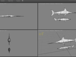 pez de dibujos animados - xiphias gladius -marlin Modelo 3D