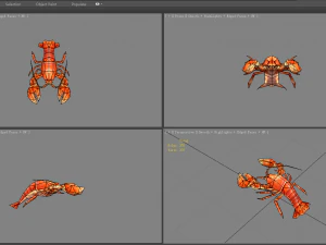 cartoon lobster - sea shrimp - crab 3D Model