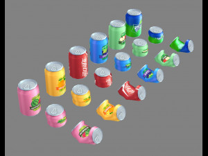 carbonated drinks - cans - coca-cola - soda - recyclable wastes 3D Model