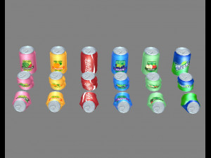 carbonated drinks - cans - coca-cola - soda - recyclable wastes 3D मॉडल