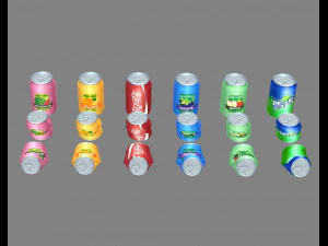 carbonated drinks - cans - coca-cola - soda - recyclable wastes 3D Model