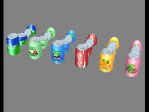 carbonated drinks - cans - coca-cola - soda - recyclable wastes 3D मॉडल