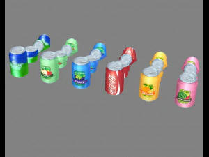 carbonated drinks - cans - coca-cola - soda - recyclable wastes 3D Model