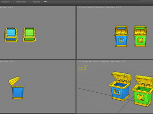 cartoon plastic trashcan - rectangle 3D Модель
