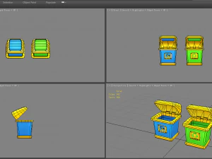 cartoon plastic trashcan - rectangle 3D Model