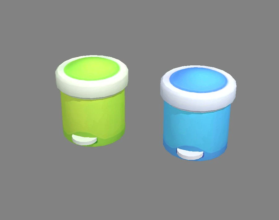 cartoon plastic trashcan - circular 3D Model .c4d .max .obj .3ds .fbx .stl .blend 