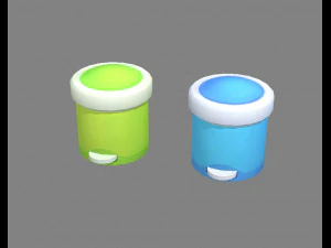 Bote de basura de pl&aacute;stico de dibujos animados - circular Modelo 3D