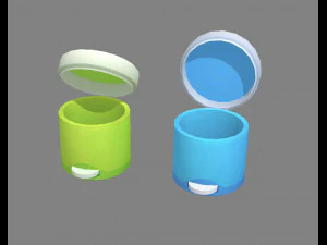 cartoon plastic trashcan - circular 3D Model