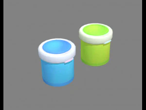 cartoon plastic trashcan - circular 3D Model