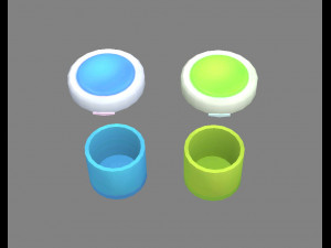 cartoon plastic trashcan - circular 3D Модель