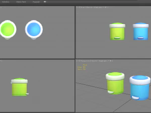 cartoon plastic trashcan - circular 3D Model