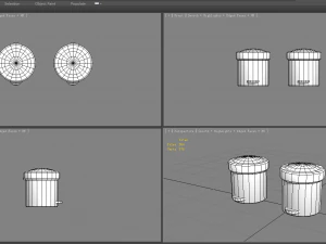 cartoon plastic trashcan - circular 3D Model