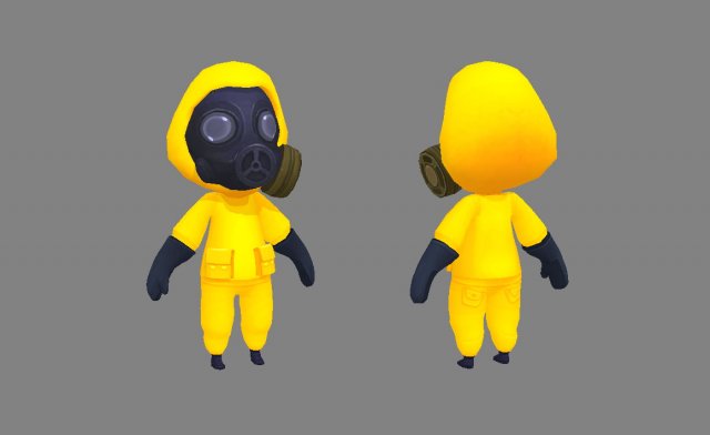 cartoon chemical protective member 3D Модель .c4d .max .obj .3ds .fbx .stl .blend 