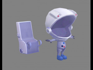 cartoon space suit - astronaut clothes 3D 模型