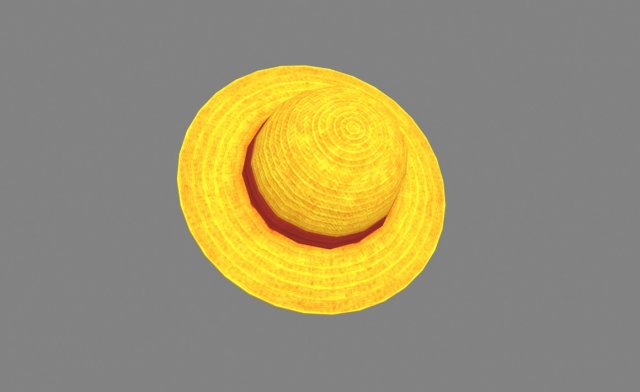 cartoon yellow straw hat Modello 3D .c4d .max .obj .3ds .fbx .stl .blend 