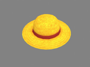 cartoon yellow straw hat Modello 3D