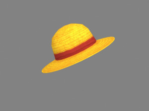 cartoon yellow straw hat Modello 3D