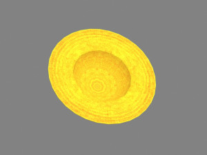 cartoon yellow straw hat Modello 3D