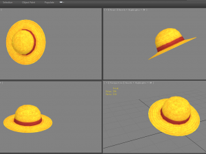 cartoon yellow straw hat Modello 3D
