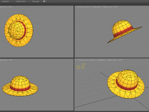 cartoon yellow straw hat Modello 3D