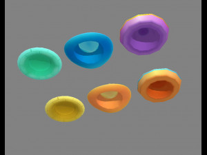 cartoon beach hats 3D Model