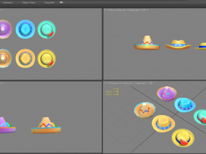 cartoon beach hats 3D Model