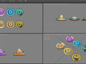 cartoon beach hats 3D Model