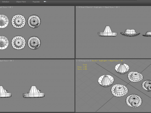 cartoon beach hats 3D Model