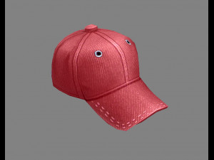 cartoon red hat - baseball cap - sports cap 3D Model